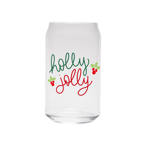 Holly Jolly | Clear Can Glass