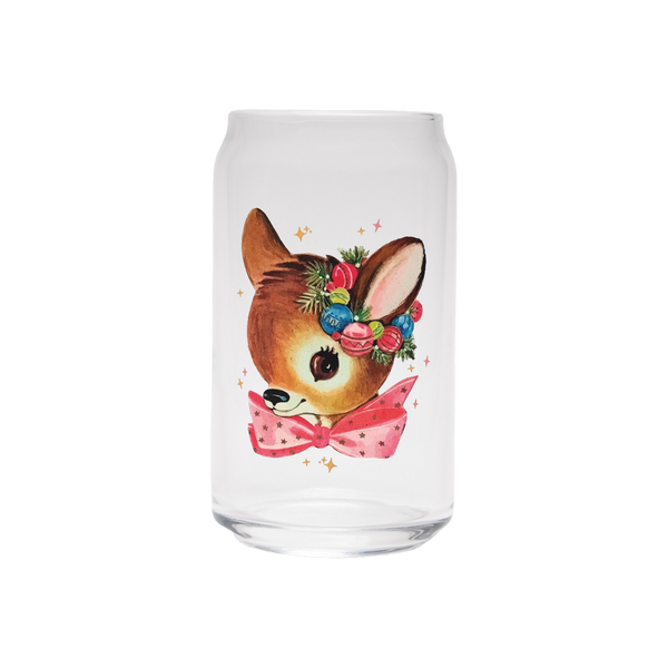 Cutie Reindeer | Clear Can Glass
