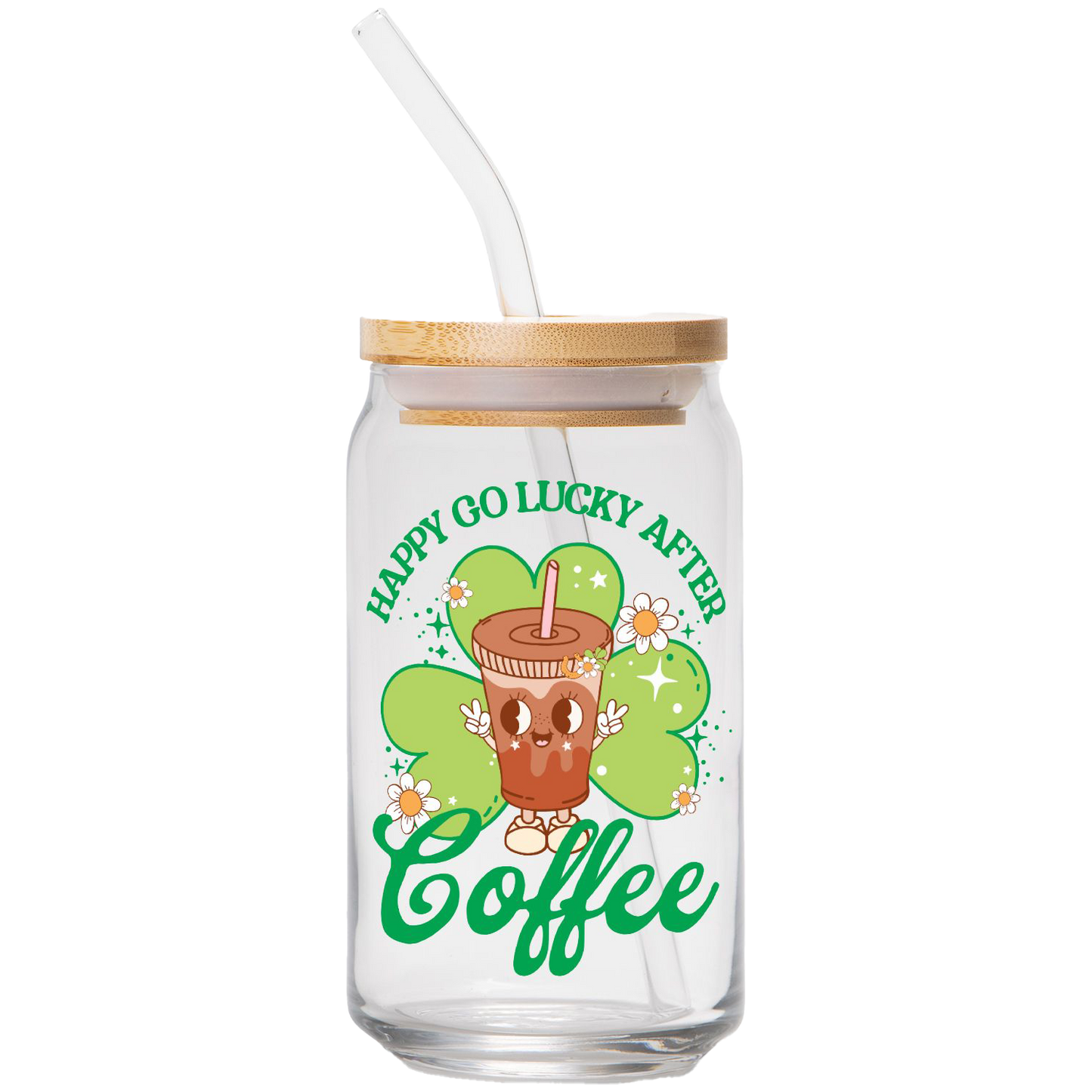 Happy Go Lucky | Clear Can Glass