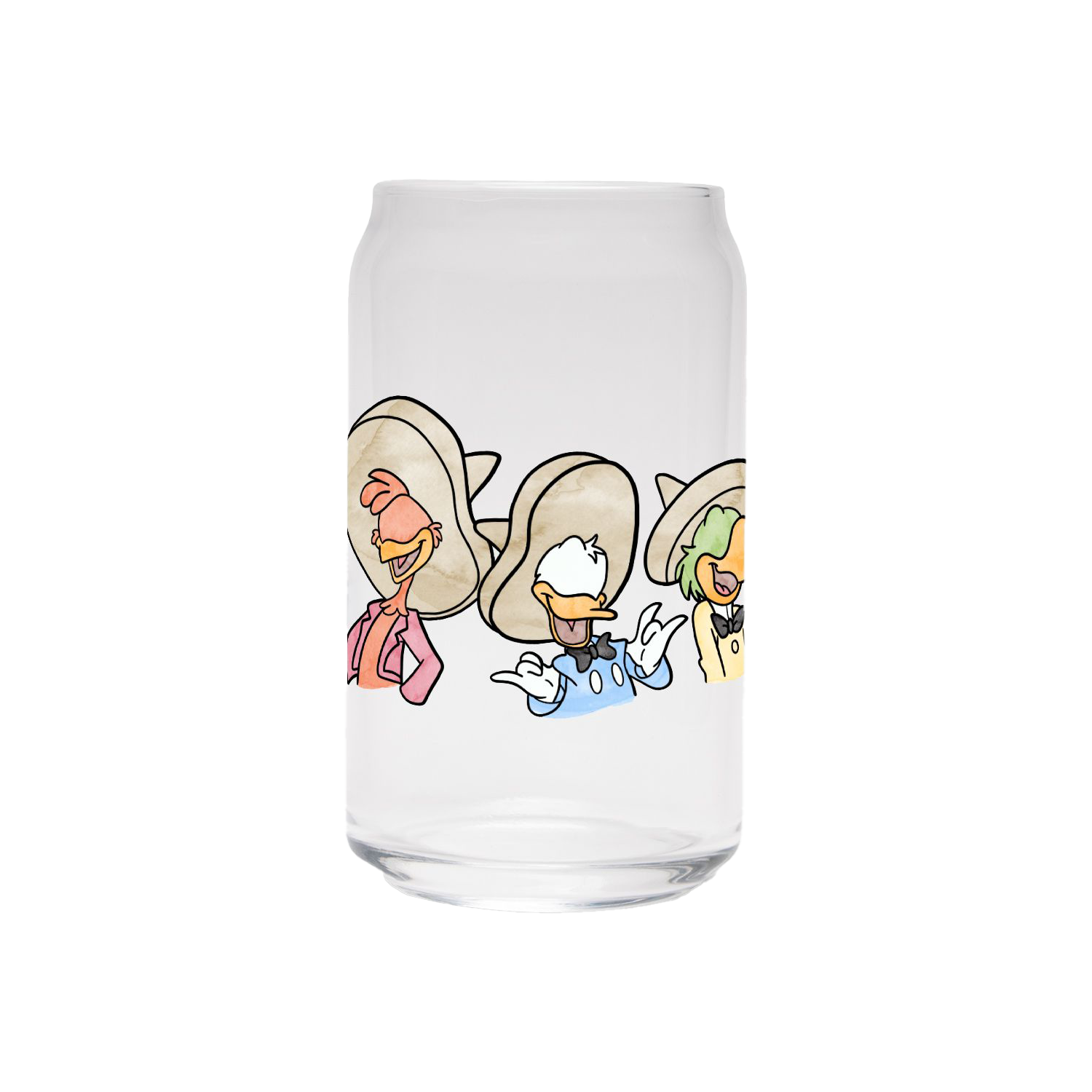 Three Caballeros | Clear Can Glass