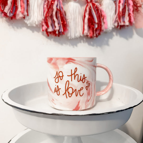 So This Is Love | Pink Marble Mug