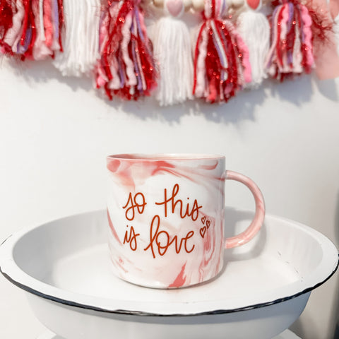 So This Is Love | Pink Marble Mug