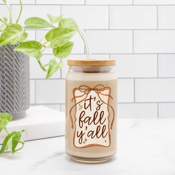It's Fall Y'all | Clear Can Glass