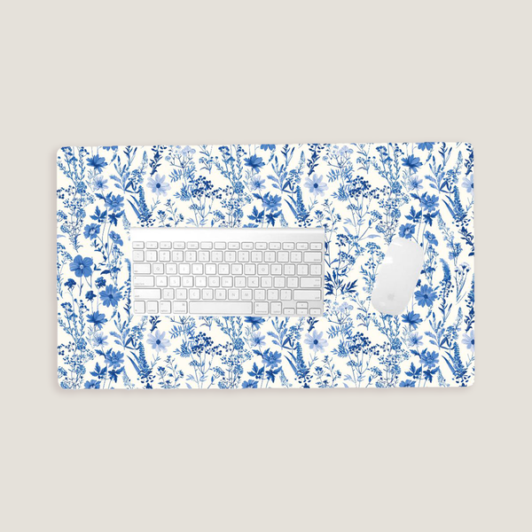 Blue Floral | Desk Mat