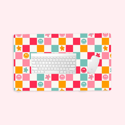 Checker Smiley | Desk Mat