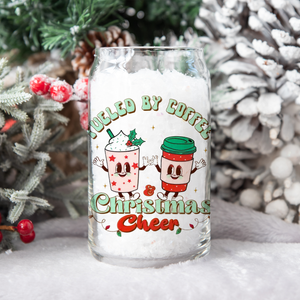 Fueled By Coffee & Christmas Cheer | Clear Can Glass