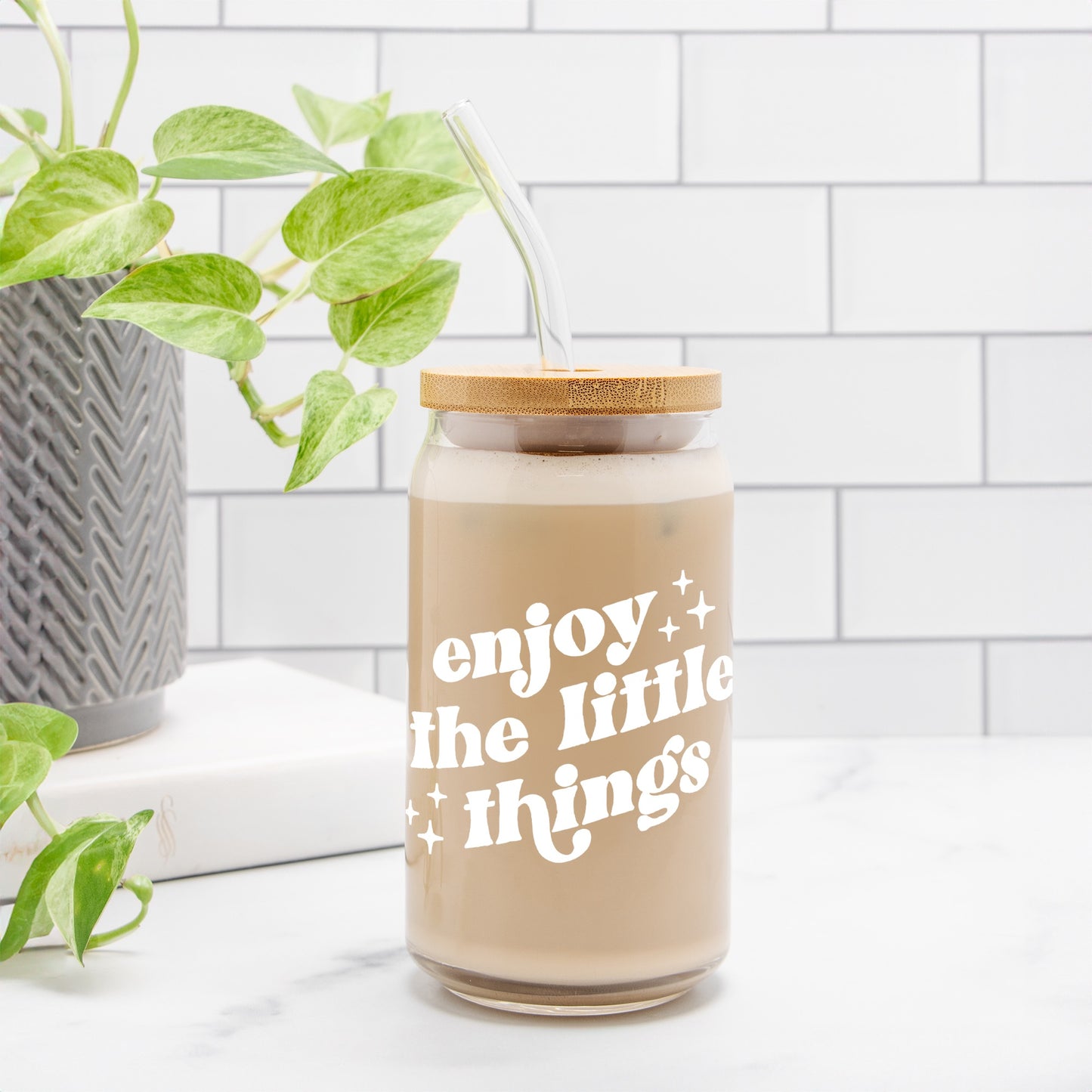 Enjoy The Little Things | Clear Can Glass