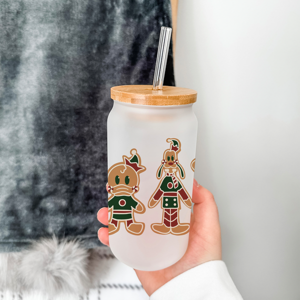 Gingerbread Characters | Frosted Can Glass