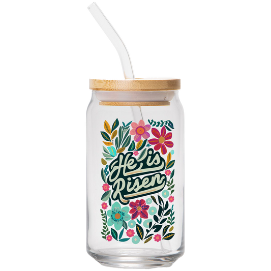 He Is Risen | Clear Can Glass