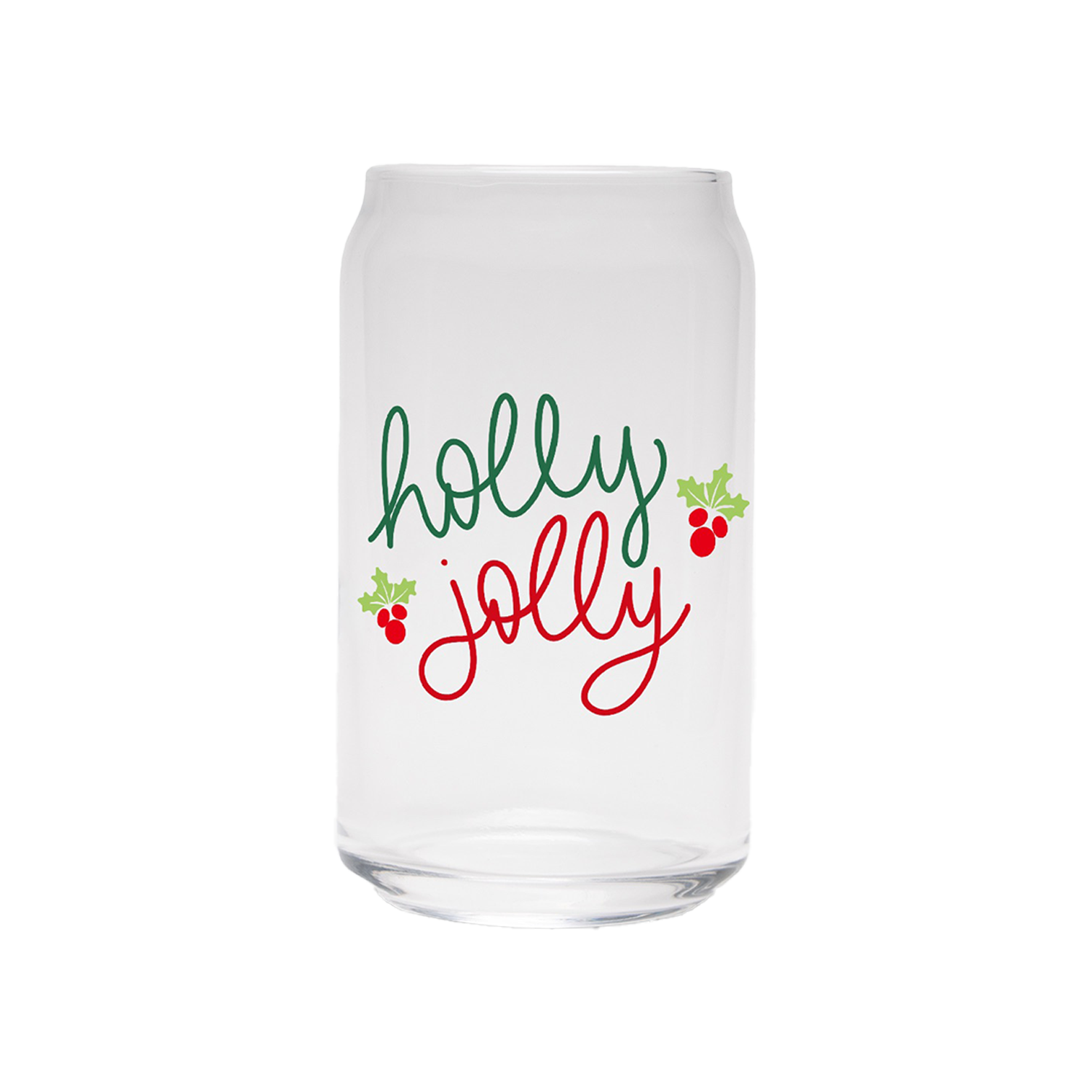 Holly Jolly | Clear Can Glass