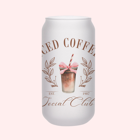 Iced Coffee Social Club | Frosted Can Glass