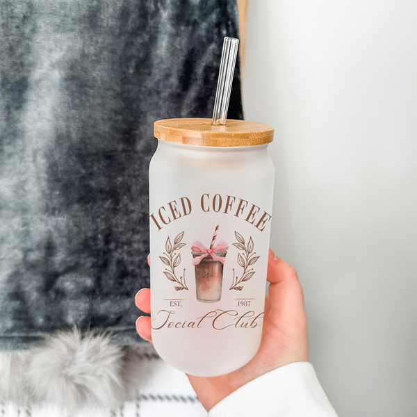 Iced Coffee Social Club | Frosted Can Glass