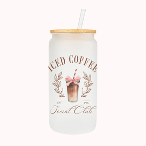 Iced Coffee Social Club | Frosted Can Glass