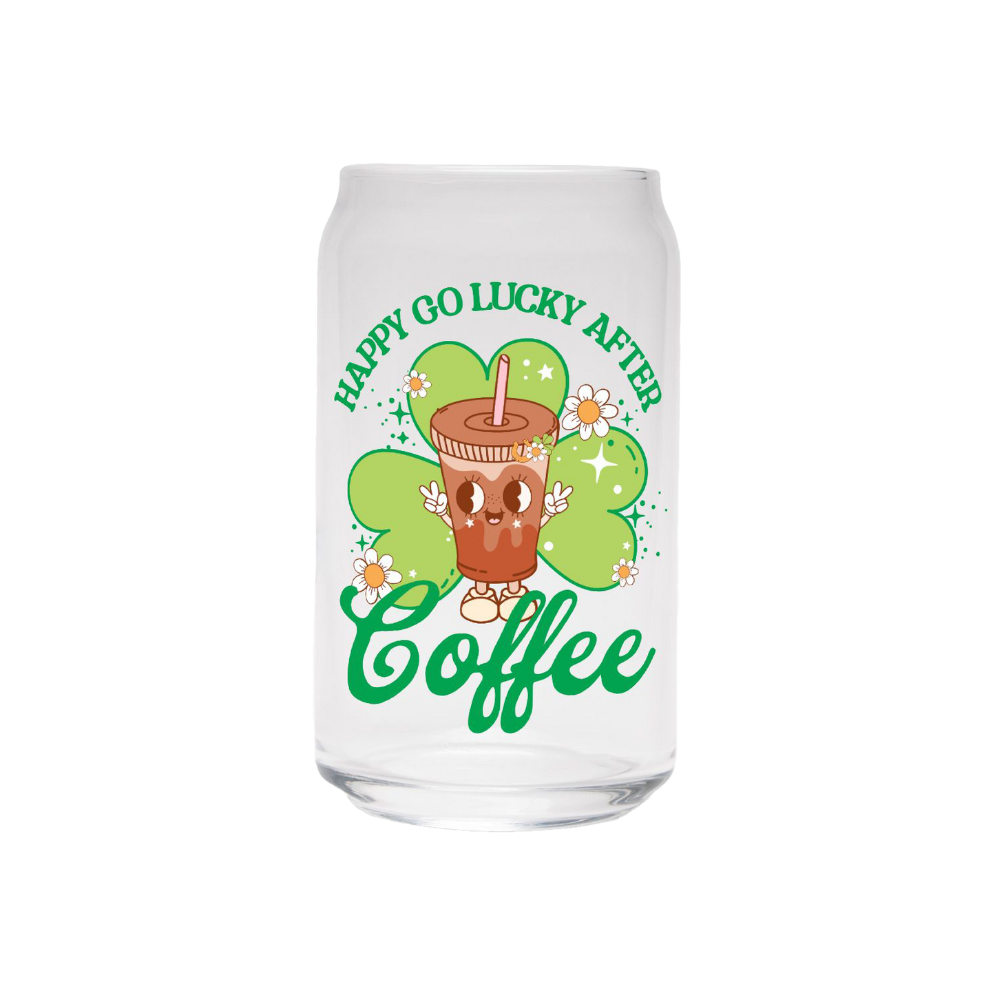 Happy Go Lucky | Clear Can Glass