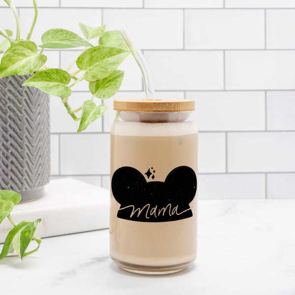 Mama Mouse Ears | Clear Can Glass