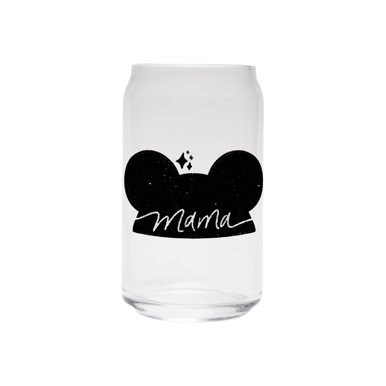 Mama Mouse Ears | Clear Can Glass