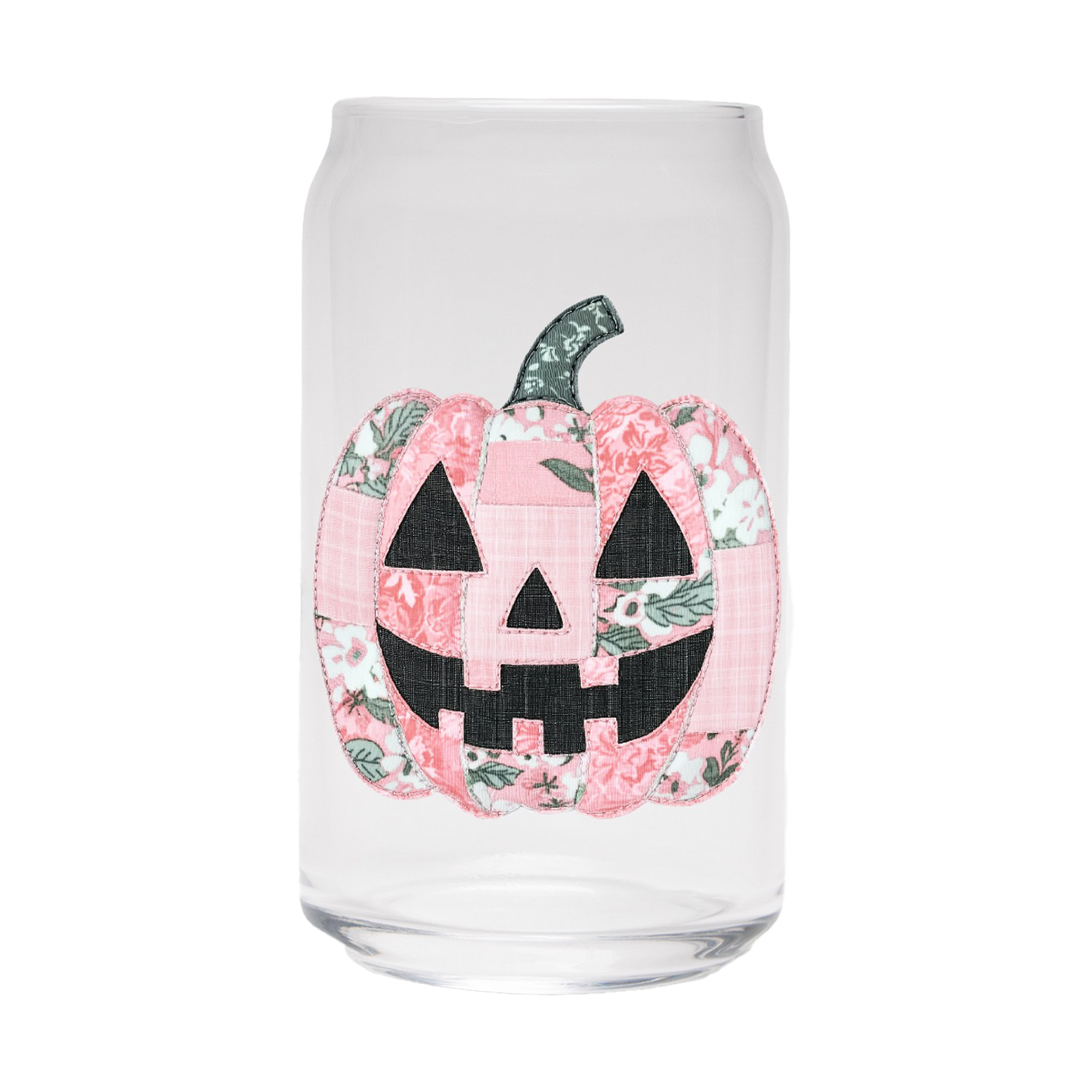 Quilted Pumpkin | Clear Can Glass