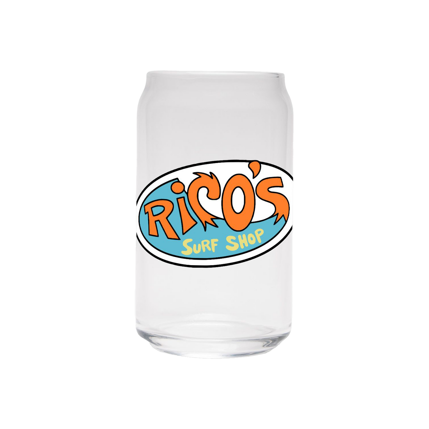 Rico's Surf Shop | Clear Can Glass