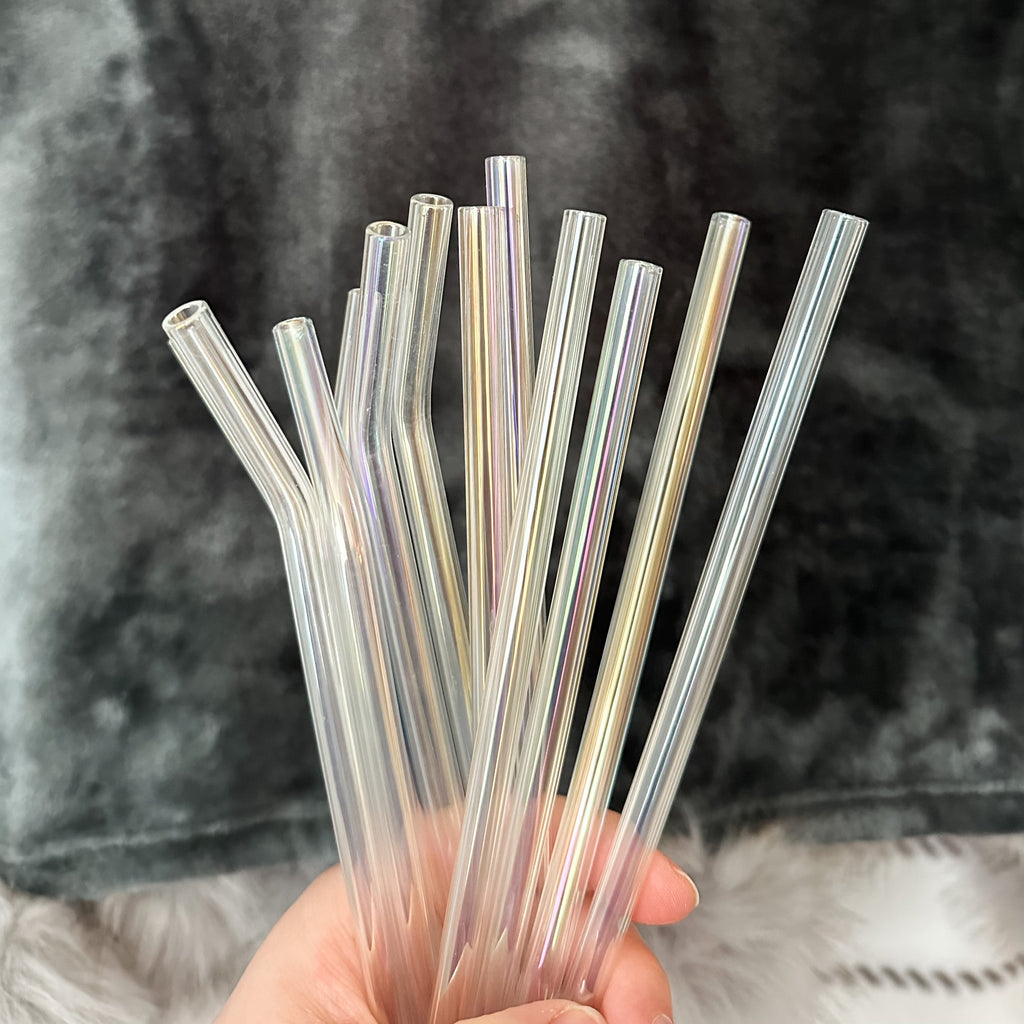 Iridescent Glass Straws